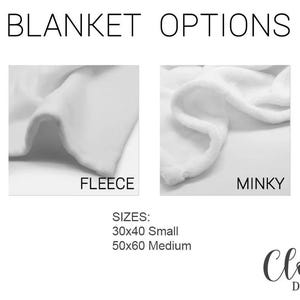 a white sheet with the words blanket options and a black and white photo of a
