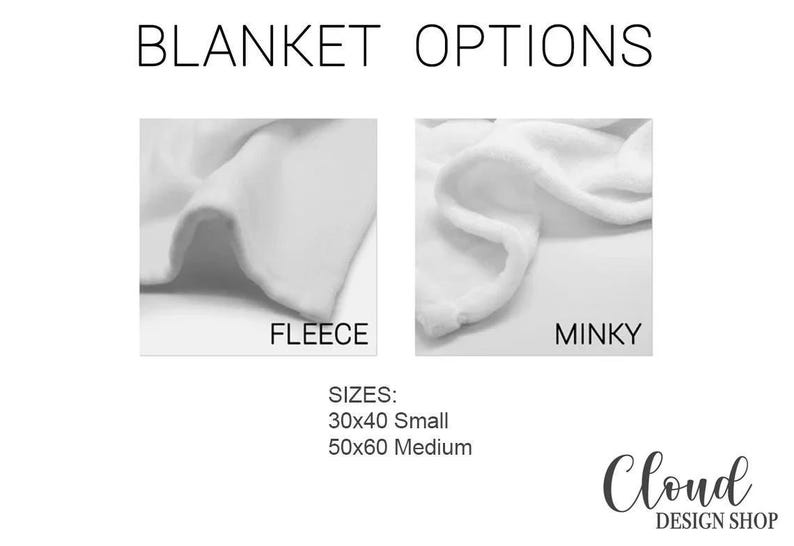 a white sheet with the words blanket options and a black and white photo of a