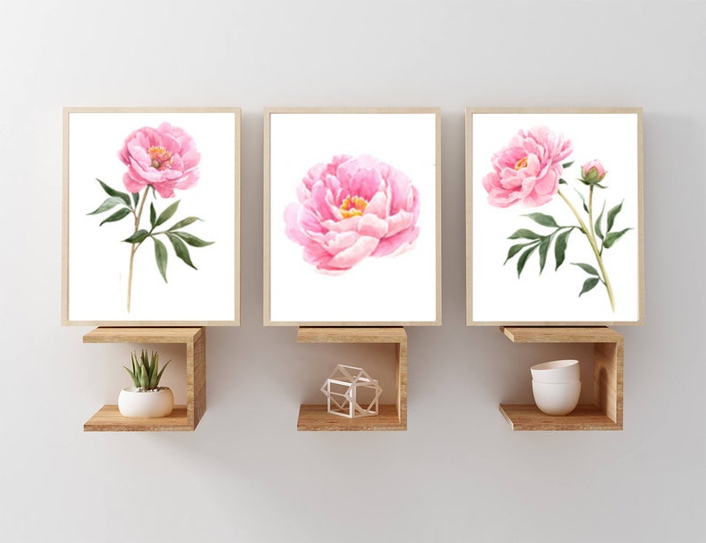 Pink Flower Wall Art Pink Flower Art Prints Canvas or Framed Etsy
