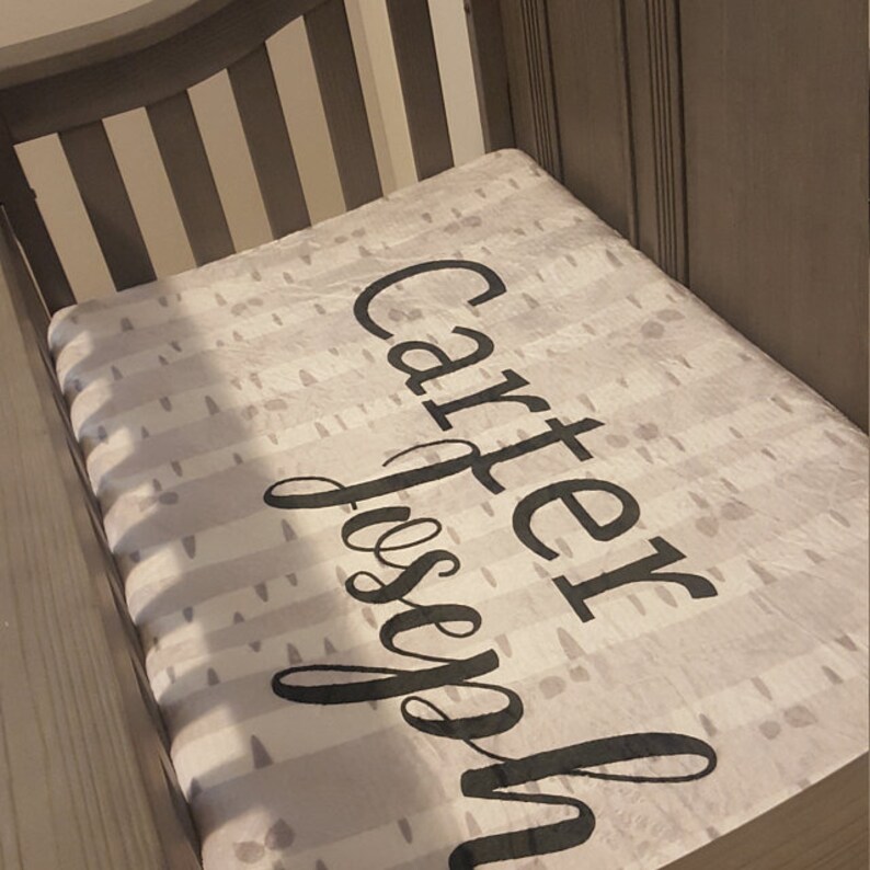 Boy Name Crib Sheet Baby Boy Name Personalized Crib Sheet Etsy