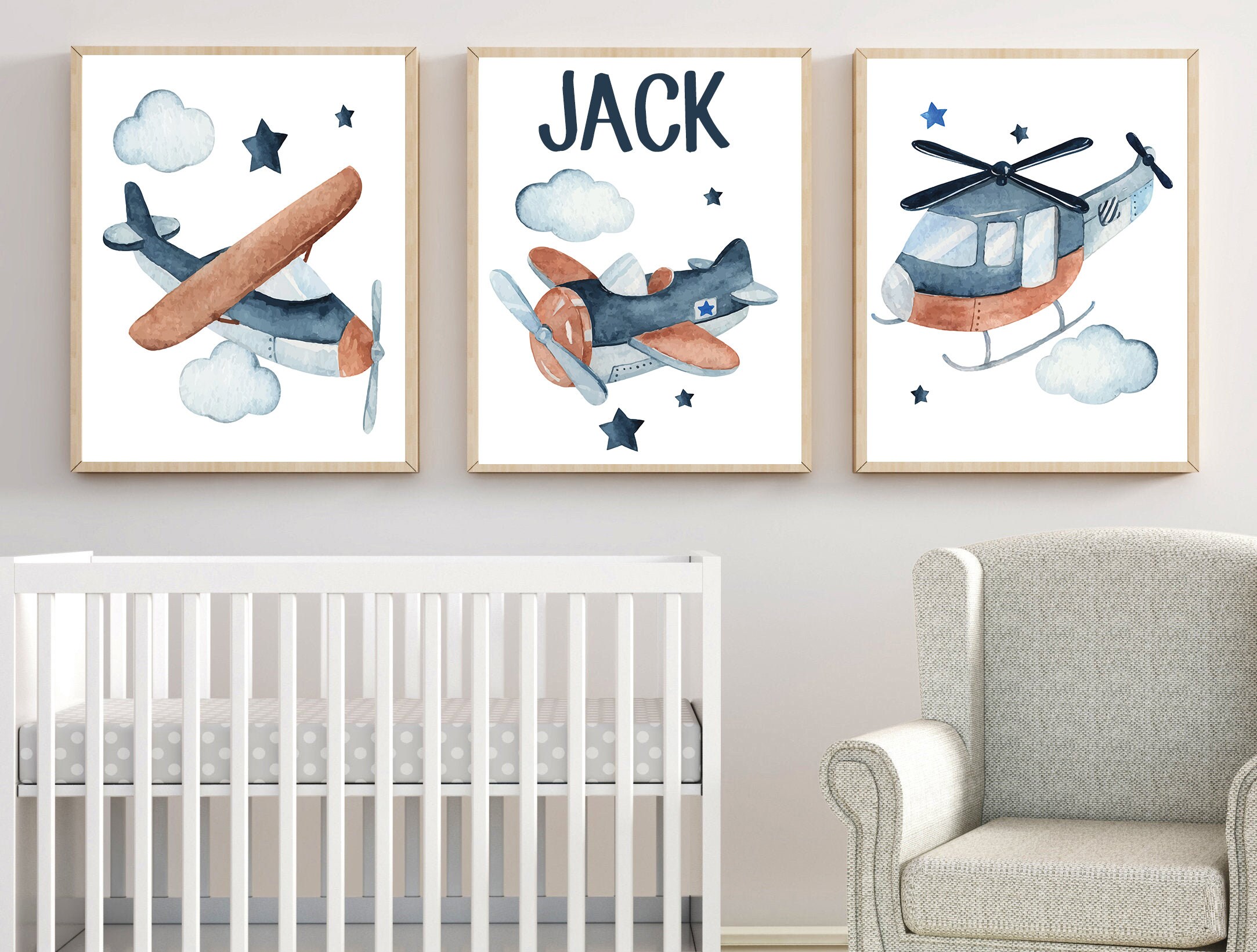 AIRPLANE Wall Art Airplane Art Print Airplane Nursery Airplane Decor
