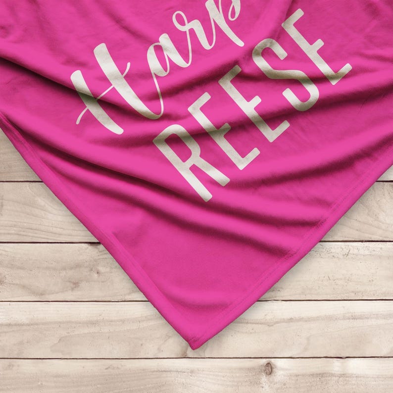 Personalized Hot Pink Blanket: Baby Girl Nursery Bedding image 2