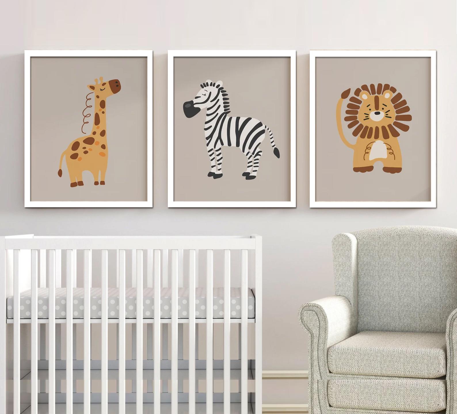 Pancartas De Animales De Safari De La Selva, 2 Piezas De De