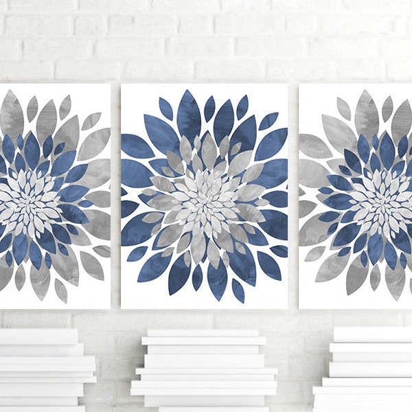 Blue Grey Wall Art Etsy