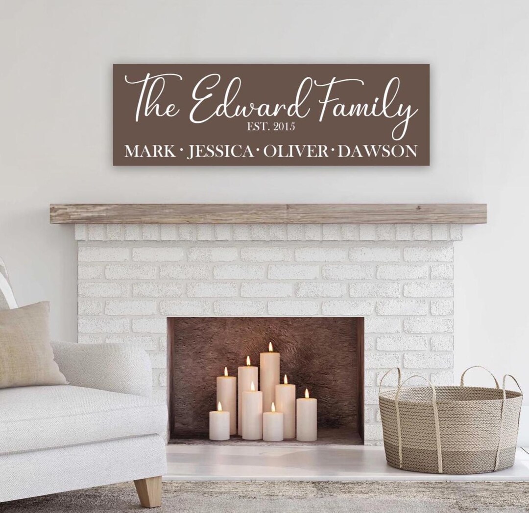 Family Last Name Gift - Farmhouse Sign Family Name Wall Decor - Custom ...