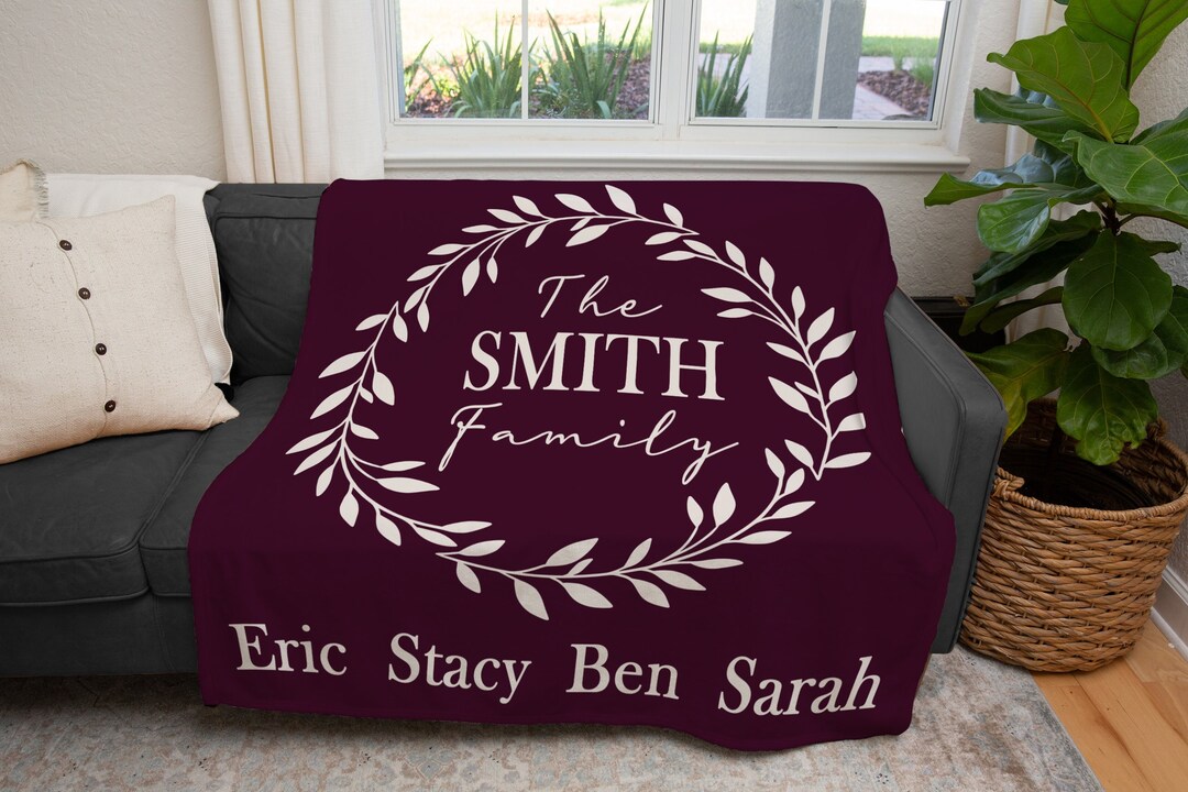Personalized Family Blanket Family Names Blanket Couples Etsy