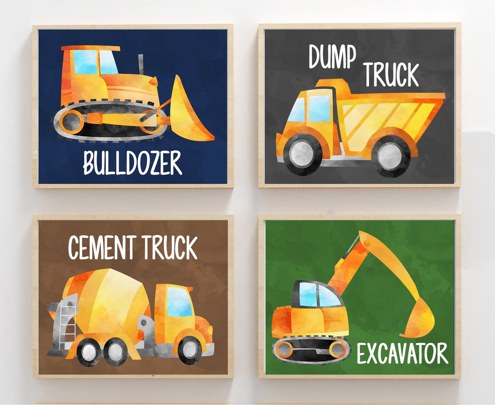 Construction Wall Decor Construction Toddler Boy Bedroom Art Etsy