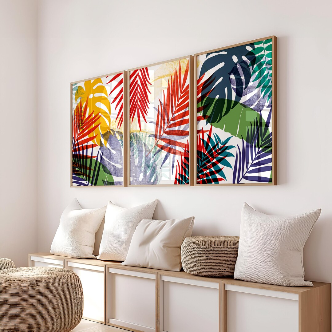Tropical Leaves Wall Art - Colorful Tropical Prints - Canvas