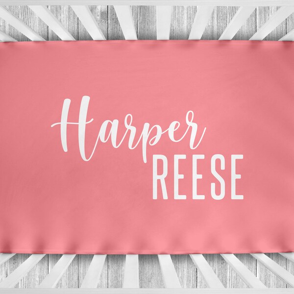 Coral Crib Sheet Etsy