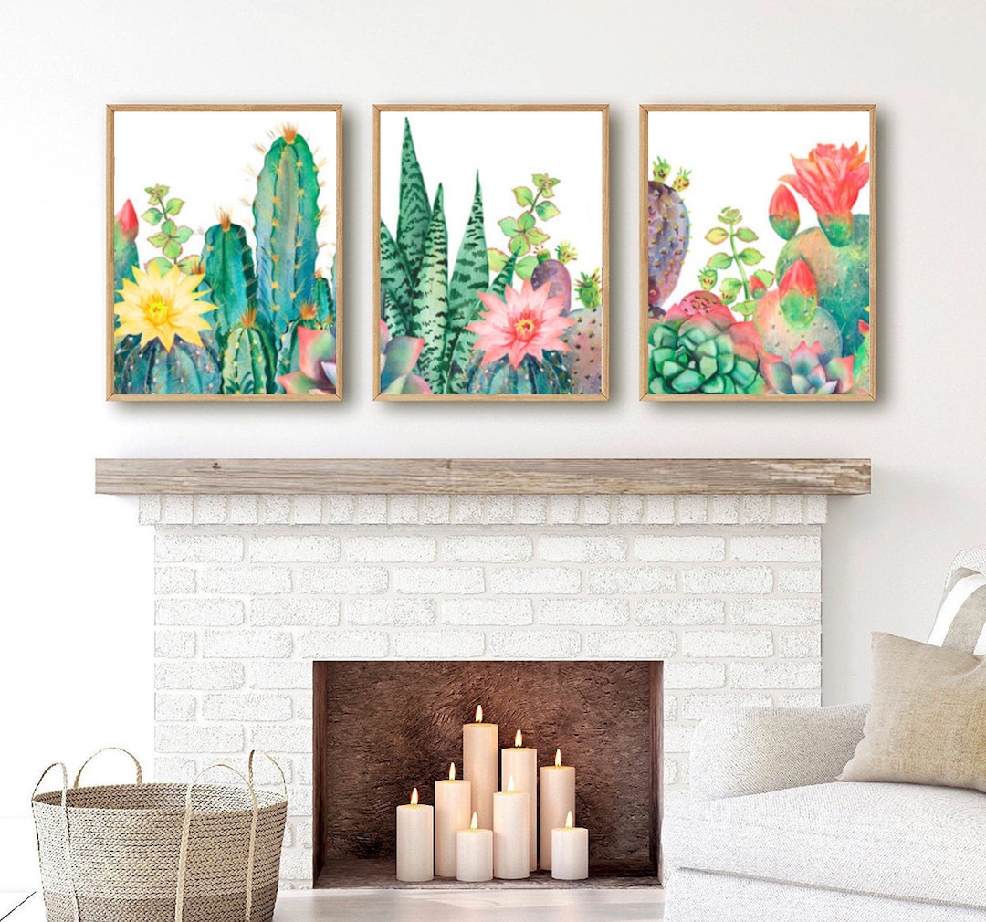 Cactus Pictures Flower Succulent Cactus Wall Art Prints Canvas ...