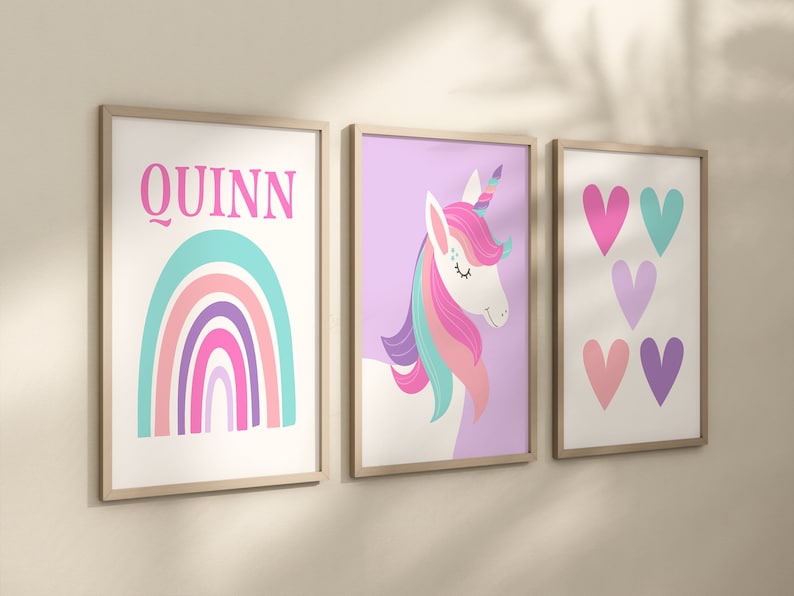 Unicorn Girls Room Decor Unicorn Wall Art Unicorn Bedroom - Etsy