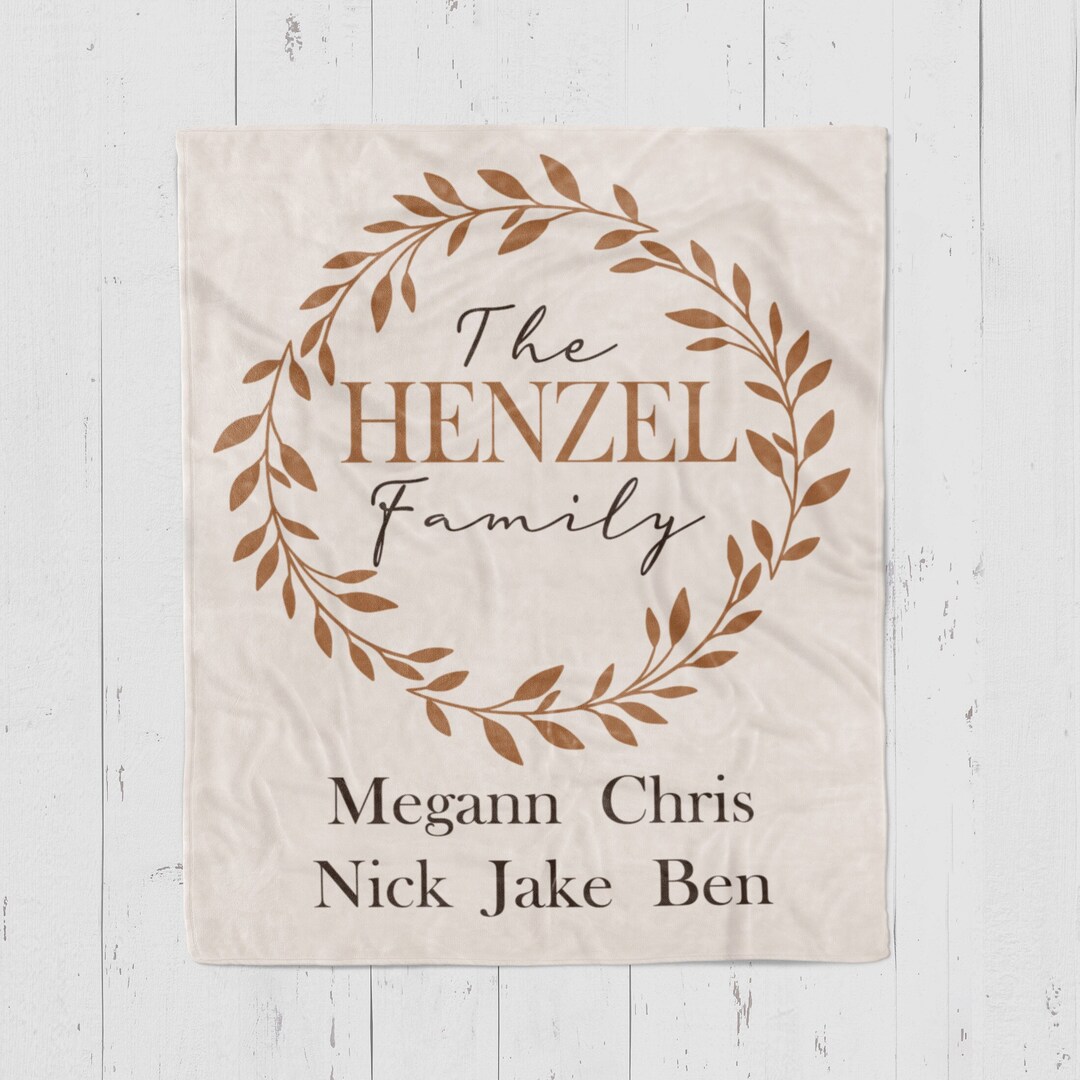 Custom Family BLANKET Family Names Blanket Couples Gift Etsy
