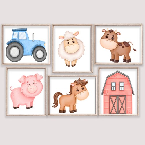Farm Animals Wall Art Farm Animals Boy Nursery Wall Art - Etsy Farm Animals Wall Art Farm Animals Boy Nursery Wall Art - Etsy