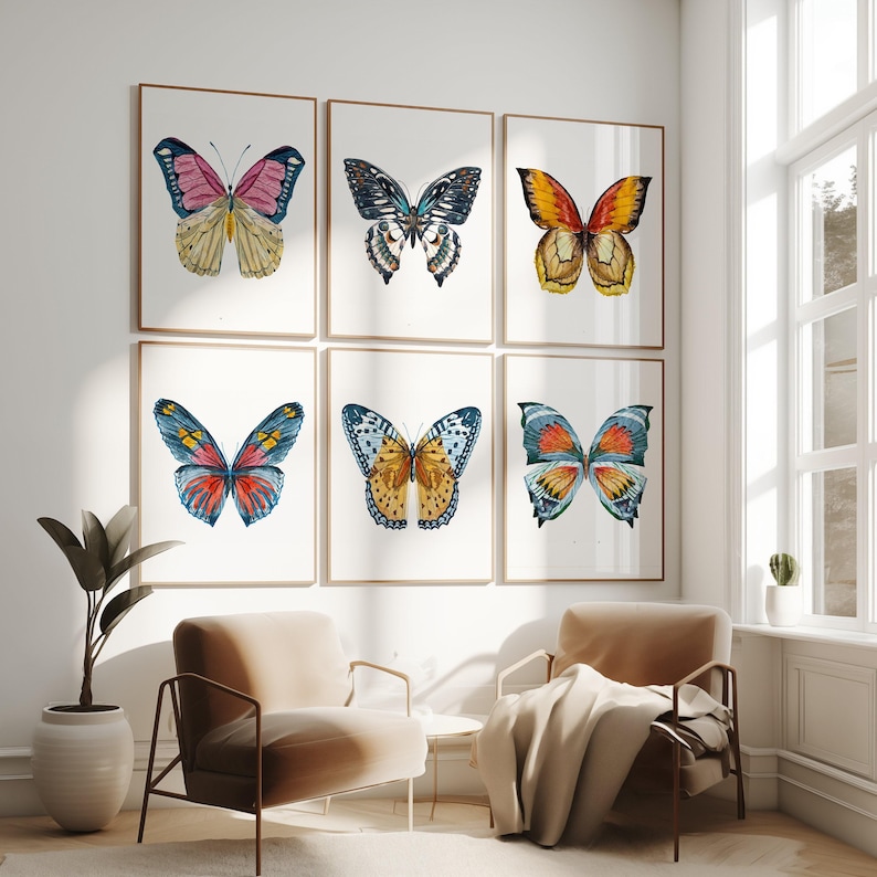 Botanical Butterfly Gallery Wall Art