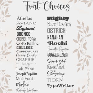 a variety of different font choices, including cursive, sans-serif, and other styles, arranged in a visually appealing manner.