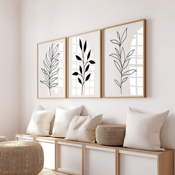 SIKERIC Wandkunst-Set Baumringe – 3-teilig, Je 101,6x50,8 Cm, Schwarz-weißer Druck Auf Leinwand, Moderne Naturkunst