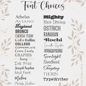a variety of different font choices, including cursive, sans-serif, and other styles, arranged in a visually appealing manner.