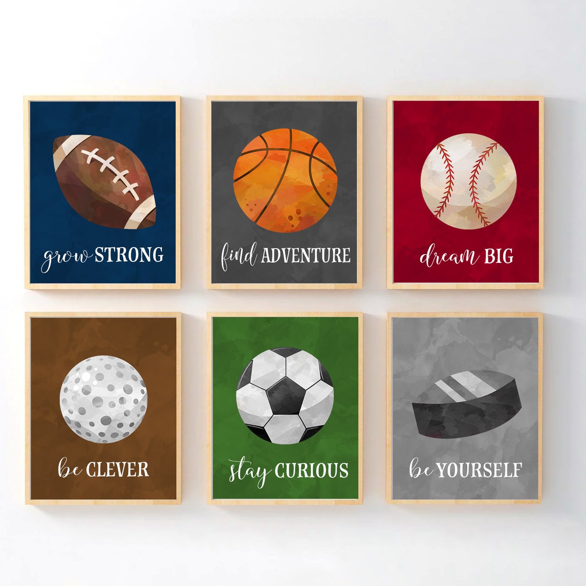 Sports Quotes Wall Decor Sports Boy Wall Art Prints or Canvas Etsy