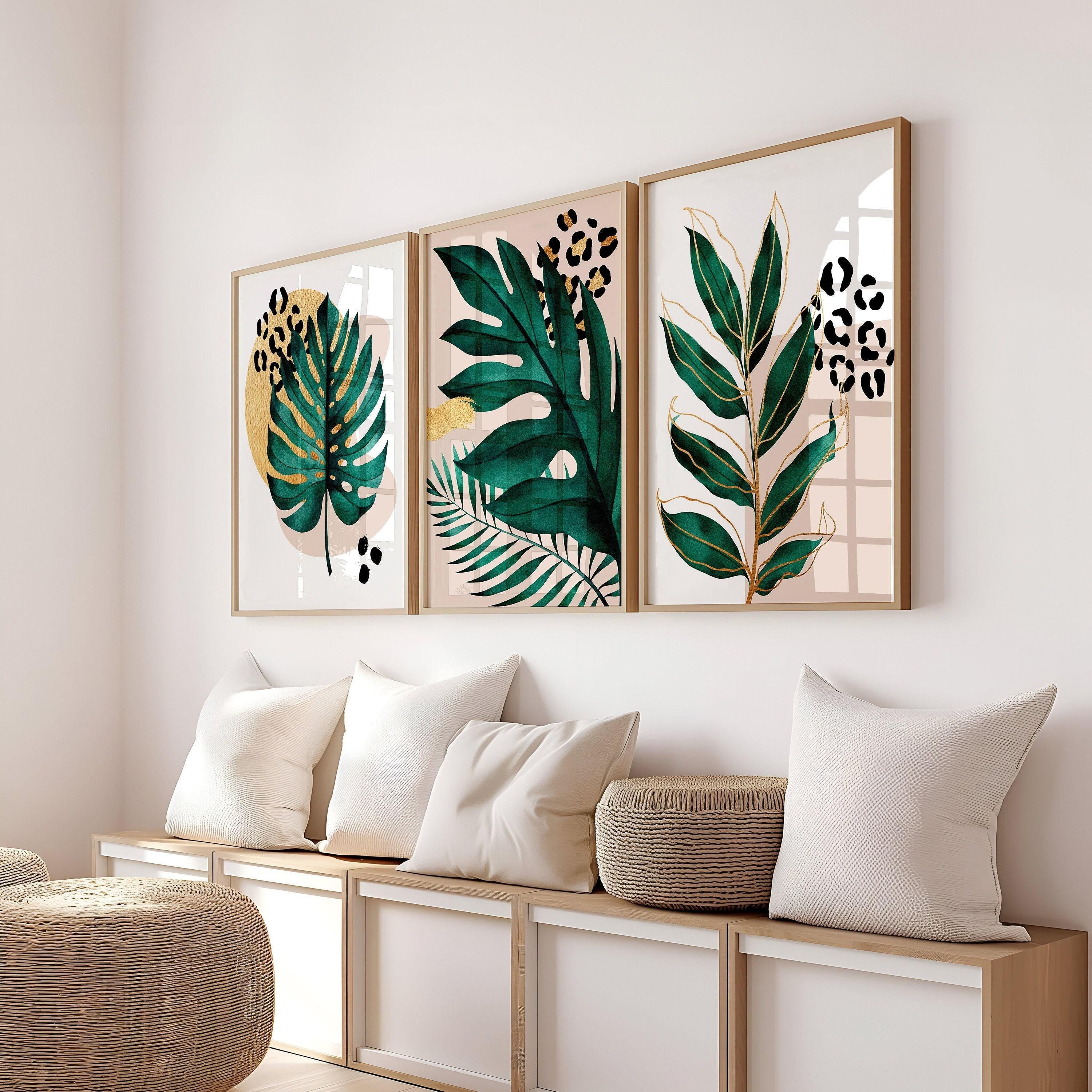 Arte Botánico Para Pared, Juego De 3 Impresiones Sin Marco, Carteles