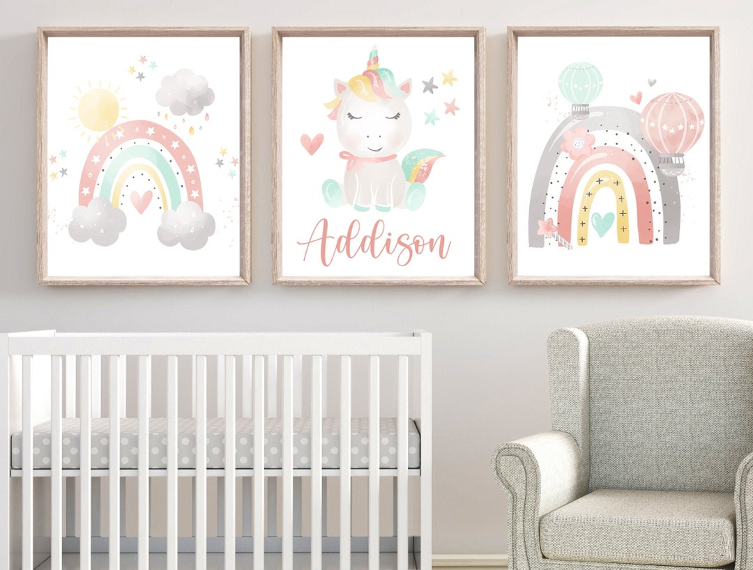 Unicorn Rainbow Decor Rainbow Unicorn Art Prints or Canvas - Etsy
