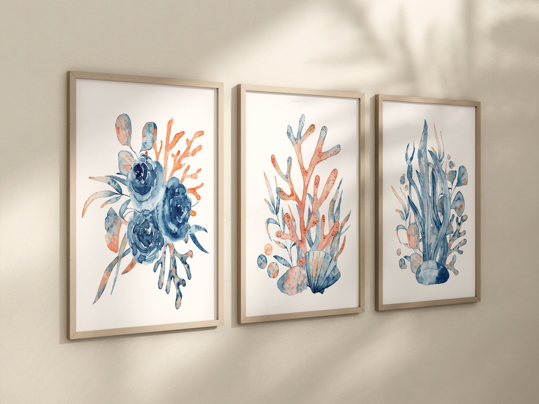 Coral Reef Wall Decor, Ocean NAUTICAL Prints, Frames or Canvas Artwork