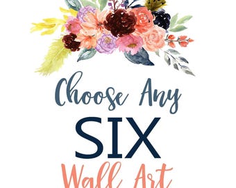 Mix and Match-Wandkunst: Wählen Sie ein Set aus 6 Rahmen-, Leinwand- oder Kunstdrucken