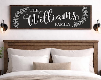 Family Name Wall Art - Last Name Farmhouse Sign - Wedding Artwork - Boho Bedroom Wall Decor Set of 1 - Framed, Canvas, or Art Print