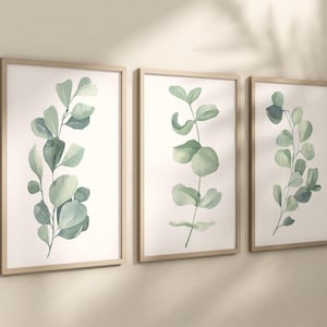 Eucalyptus Wall Art:  Botanical Leaves Set of 3 - Framed, Canvas, or Art Prints WC