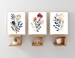 Watercolor Wildflowers Wall Art, Wild Flower Art Prints or Canvas Set of 3, Wildflower Bedroom Wall Decor, Wildflower Bathroom Wall Art 