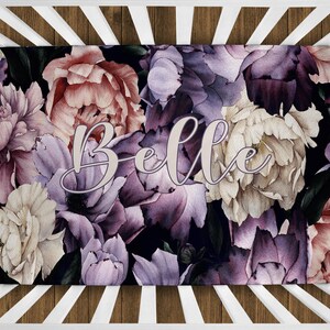 Purple Floral Blanket: Personalized Girl Name Nursery Bedding