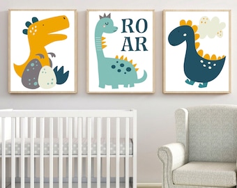 Dinosaur Wall Art Deocr Set of 3