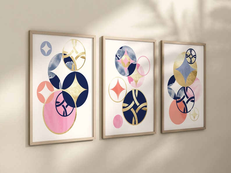 Geometric Designer Wall Art Fashion Art Prints or Canvas Set - Etsy