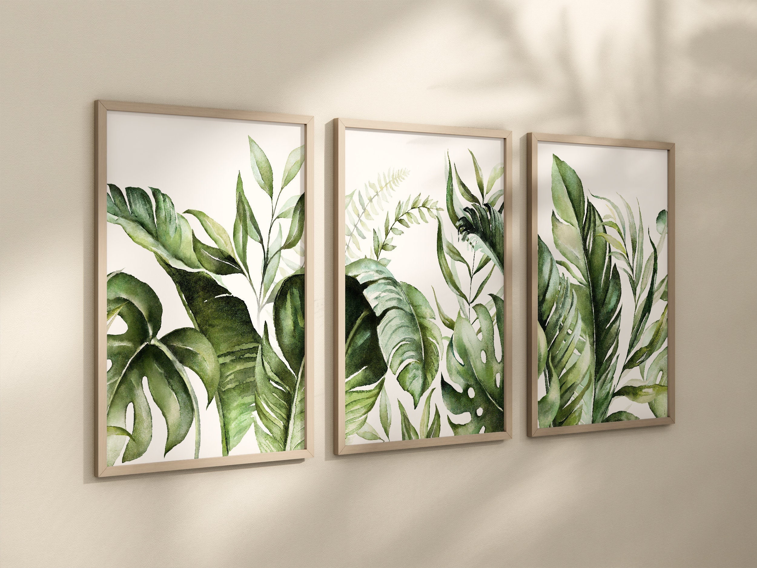 Banana Leaf Wall Art Tropical Leaves Art Prints or Canvas Set Etsy