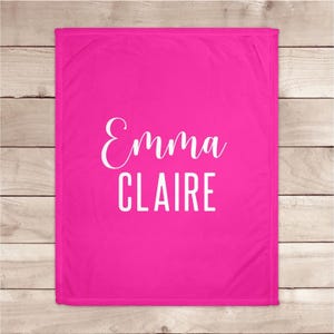 Personalized Hot Pink Blanket: Baby Girl Nursery Bedding image 3