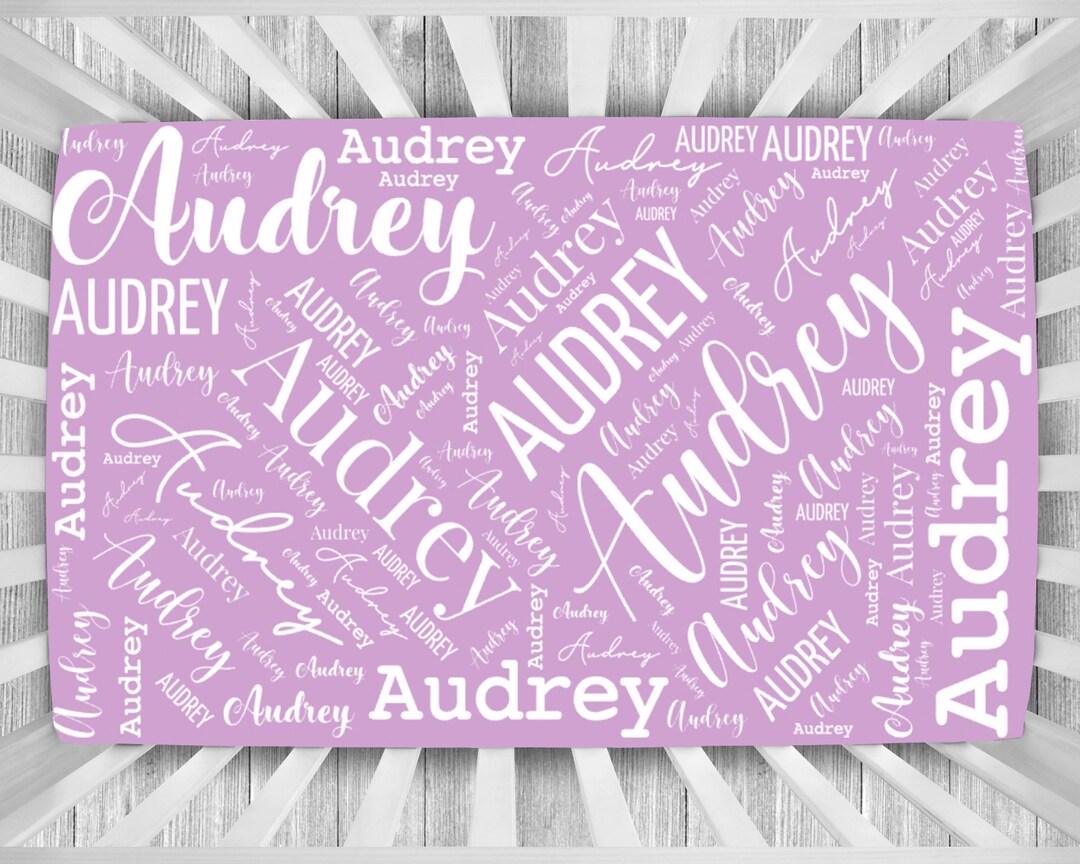 Purple Girl Name Crib Sheet Baby Girl Name Personalized Crib Sheet