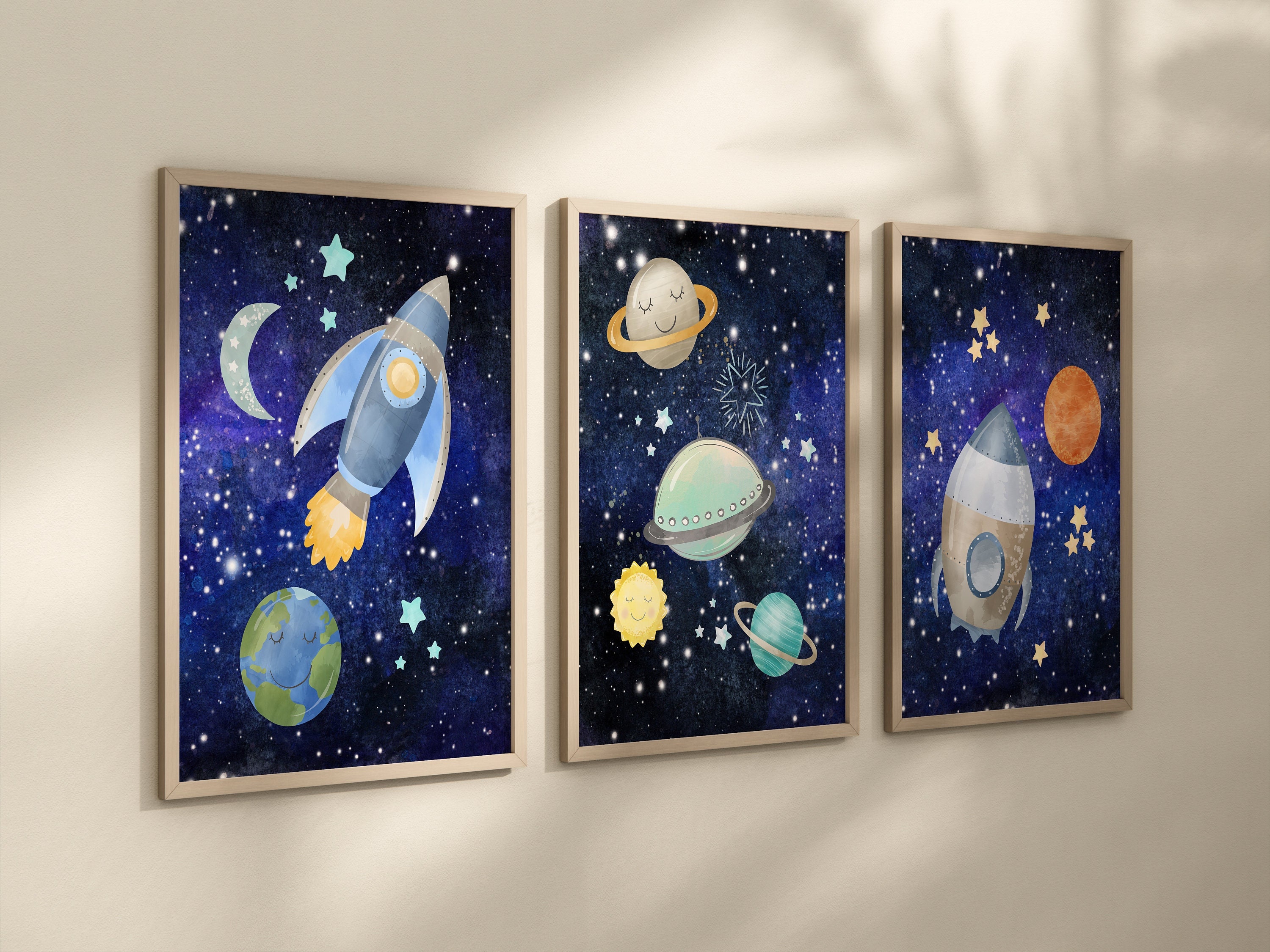 Space Wall Art Outer Space Prints Canvas Outer Space Kinderkamer