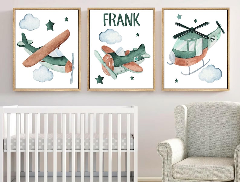 Airplane Wall Art Prints Baby Boy Airplane Nursery Wall Decor Aviation