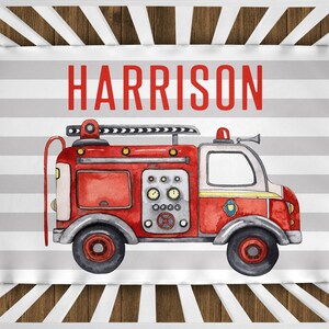 Personalisierte Feuerwehrauto-Decke: Babyjungen-Kinderzimmerbettwäsche