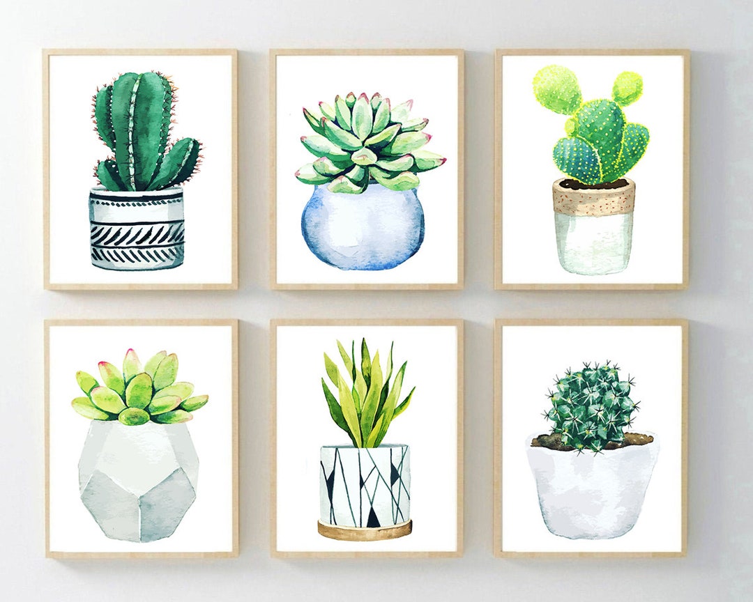 CACTUS Wall Decor Succulent Cactus Wall Art Prints Framed Etsy