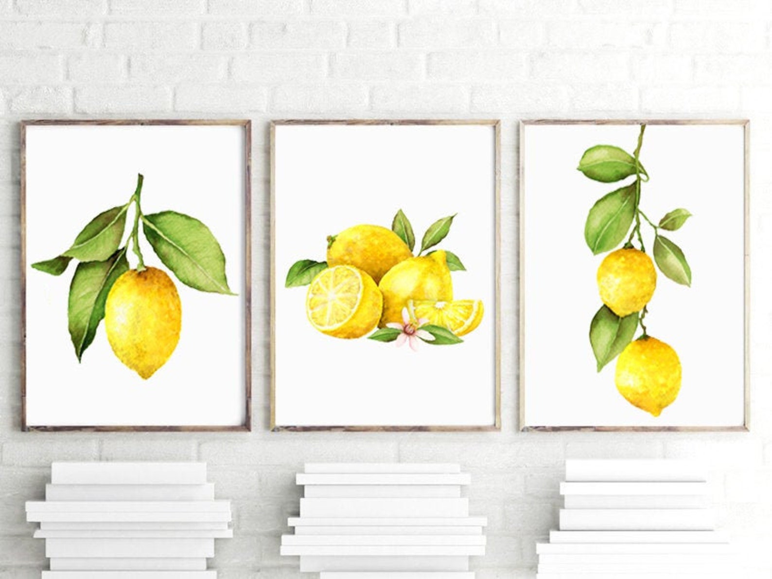 Lemon Wall Art Lemon Art Prints or Canvas Set of 3 Etsy