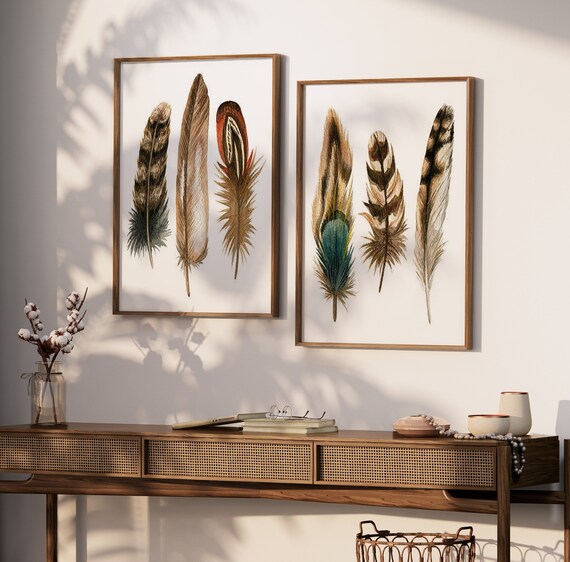 Feather wall decor deals