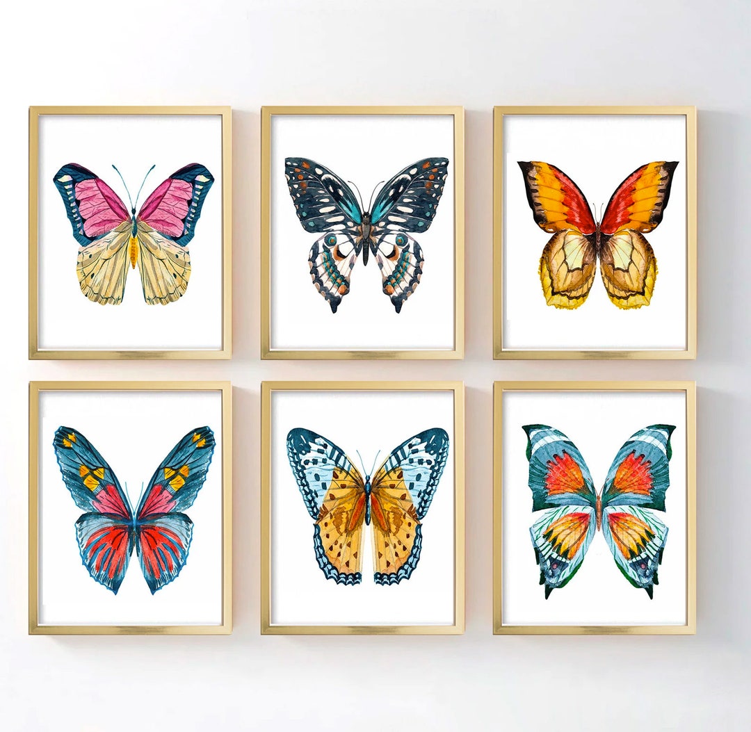 Butterfly Wall Decor Vintage Butterfly Wall Art Prints Framed Butterfly