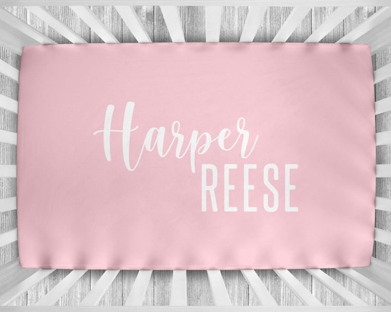 Light Pink Blanket - Baby Girl Personalized Blanket - Girl Name Blanket - Light Pink Girl Nursery Bedding Matching