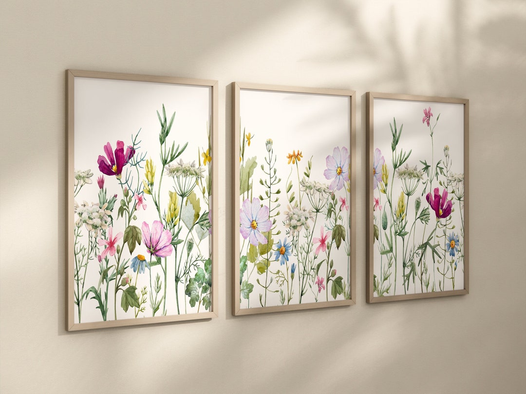 Wildflower Wall Decor Wildflower Nursery Wall Art Prints Framed ...