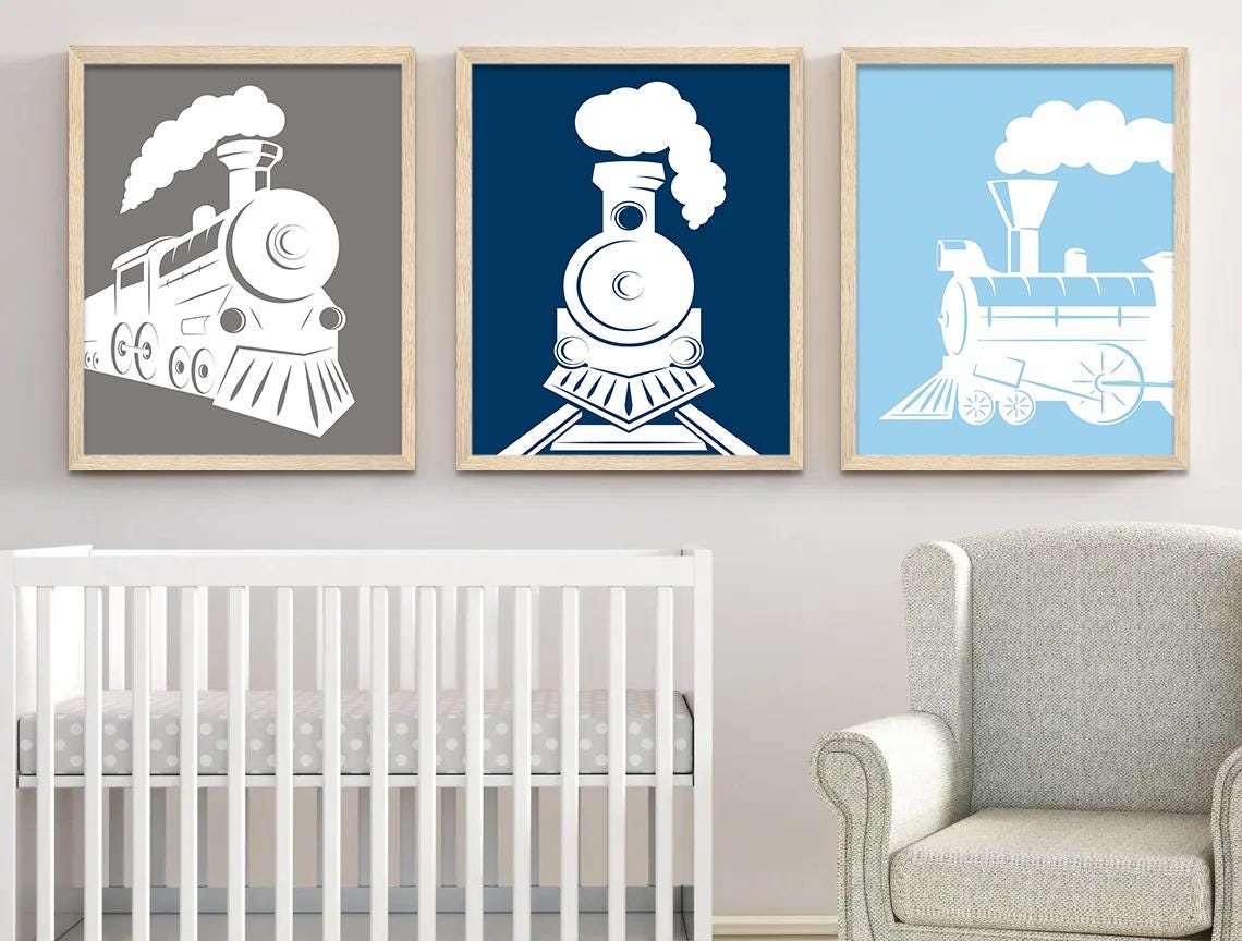 Big Dot Of Happiness Railroad Crossing Wall Art – Set Of 3 Train Prints, 7.5x10” - View #4