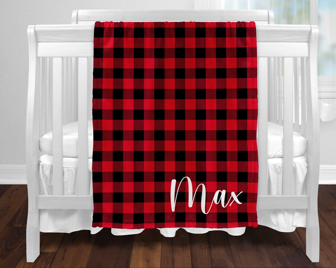 Buffalo Plaid Baby Blanket Buffalo Plaid Red Black Blanket Etsy