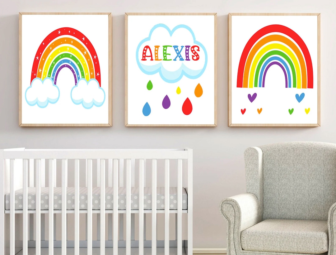 Personalized Rainbow Wall Art Rainbow Baby Rainbow Nursery Wall Decor ...