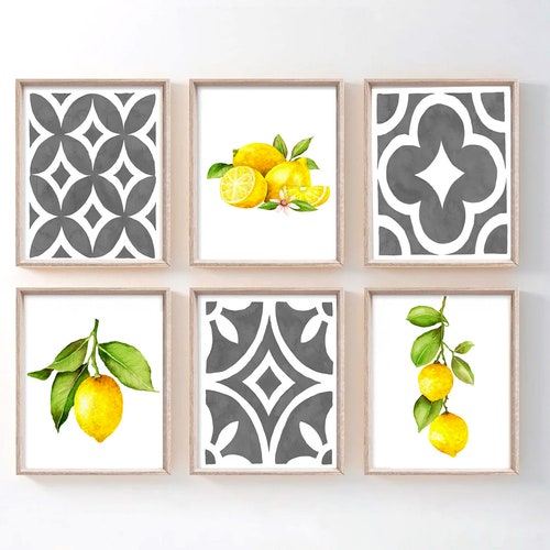 Lemon Wall Decor Kitchen Lemon Wall Prints Canvas or Framed Etsy