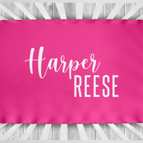 Pink Crib Sheet Etsy