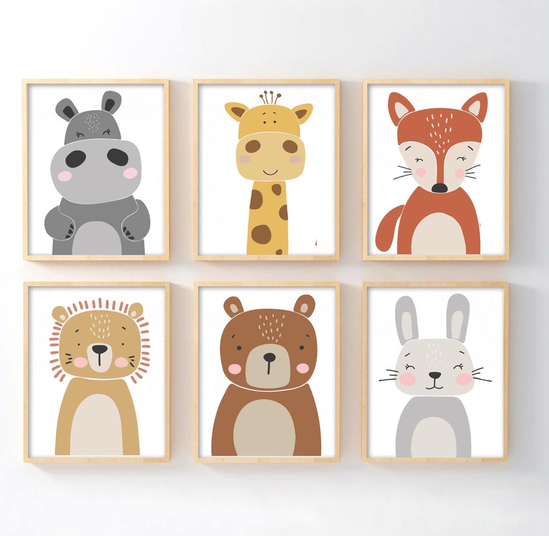 Boho Animal Wall Art Baby Jungle Animal Nursery Art Prints or Etsy